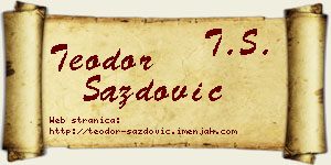 Teodor Sazdović vizit kartica